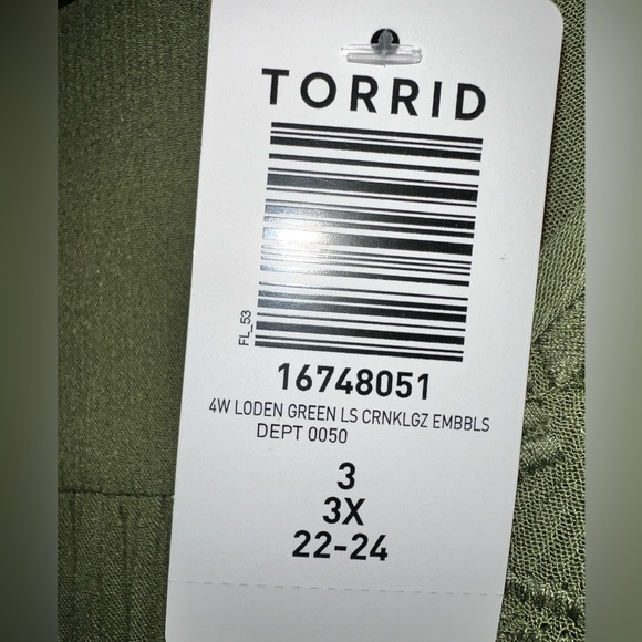 𝐓𝐎𝐑𝐑𝐈𝐃 | CRINKLE GAUZE EMBROIDERED PEASANT SLEEVE TOP - Picture 9 of 13